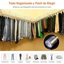 Perchas Multifuncionales Tipo S de 9 Niveles, Acero Inoxidable, Plegables y Antideslizantes, Ahorro de Espacio, Organizador para Pantalones, Faldas y Bufandas 4 Pack - Multicolor - Ver 6