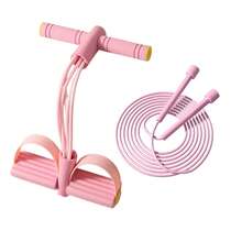 1 Set Resistance Band Set, Jump Rope + Pull-Up Bar, Includes Handles And Foot Pedals, Suitable For Stretching And Fitness. Multi-Functional Unisex Resistance Trainer, Suitable For Yoga Practice - Multicolor - View 14