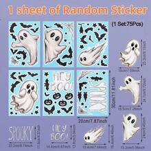 6 Large Halloween Stickers, Ghost Theme Design Window Decals, Cute Ghost Style Halloween Window Stickers, Halloween Party Decoration, Halloween Street Scene Window Display Stickers, Halloween Party Supplies, Halloween Decoration, Halloween Gift, Restaurant Background Decoration, Home Decor, Kitchen Window Supplies, Autumn Fall Decoration, Party Favors, Seasonal Decoration - Ghost - View 12