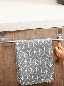 Single Bar Towel Rack, Cabinet Door Back Hanging No-Drill Towel Bar - Multicolor - View 5