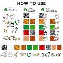 hoojojo 20pcs Permainan Mencocokkan Tekstur Bulu Hewan dari Kain Felt, Alat Bantu Mengajar Pengenalan Pola Kulit Hewan Liar, Perlengkapan Belajar Guru di Kelas, Aktivitas Pengamatan Sains Alam, Perlengkapan Kembali ke Sekolah - MultiWarna - View 5
