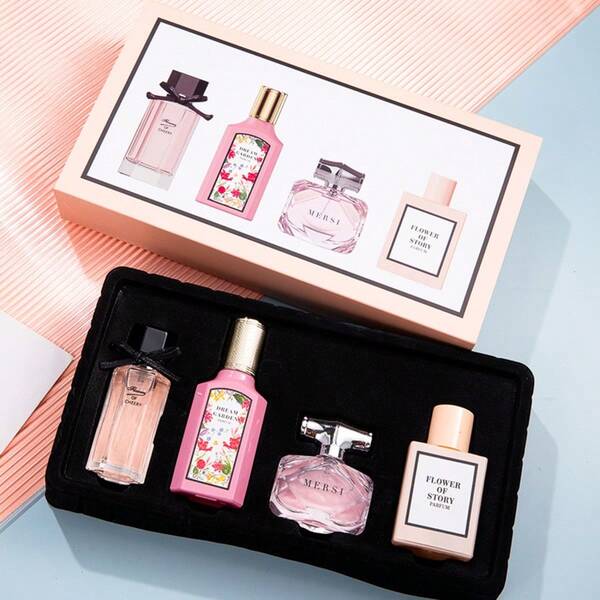 LZJV Men/Women's Perfume Gift Box Set 3/4 In 1, Fragrance Set With A Long-Lasting Fragrance At An Affordable Price. A Perfect Birthday Gift For Mothers, Girlfriends, And Besties