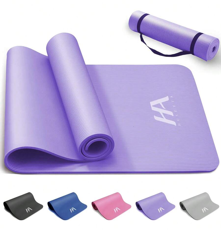 Tapete Portátil Yoga Pilates Ejercicio 10 Mm Antideslizante - Morado - Ver 1