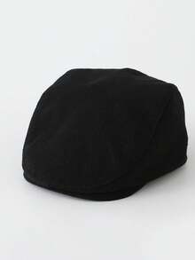Gorro boina de unicolor para bebé apto para todas las estaciones, adecuado para salidas diarias - Negro - Ver 1