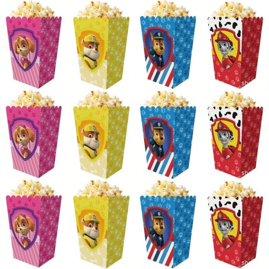 Paw Patrol 12件組主題糖果爆米花盒 餅乾巧克力零食盒 生日糖果盒 派對用品 - 查看 1