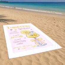 1PC Factory Direct Lemon Spritz Limoncello Spritz Striped Theme Beach Towel - Sand-Resistant Quick-Dry, Ultra-Soft Polyester Fiber, Modern Textured Durable Fabric, Machine Washable, Suitable For Swimming, Fitness, Camping, Yoga, Perfect Gift Choice - Multicolor - View 9