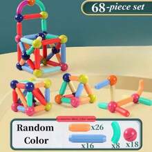 Magnetic Building Blocks Set Children's Toy Magnetic Rods And Magnetic Cubes Montessori Educational Toy Suitable For Boys And Girls - Multicolor - View 10