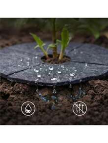 Felt Mulch Discs 17 Cm 12 Pcs For Trees And Shrubs, Polyester Garden Mulching Mats With Pre Cut Slit, Water Permeable Moisture Retaining Ground Covers For Suppression, Ideal For Gardens, Orchards And Landscape Planting - A - View 5