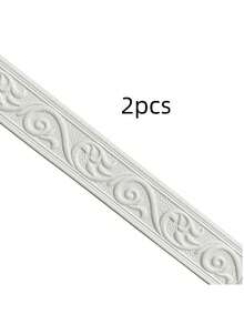 1/2 Roll 3D Embossed Flexible Foam Wall Decor, Waterproof 3D Self-Adhesive Baseboard Wall Sticker TV Background Wall Frame Edge Trim Waistline Corner Decorative Sticker, Luxury Crown Design, Self-Adhesive Backing Baseboard Decor, Decorative Wallpaper Frame, Wall Mold, Adhesive Wall Mold, Baseboard Mold, Wall Mold - A - View 16