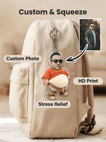 2D Flat, 1pc Custom Acrylic Photo Keychain, Personalized Plush Squishy, Custom Photo. Relax Funny Creative Keychain, Schoolbag Pendant Custom Backpack Decoratiir Valentine's Day Gift For Boyfriend/Girlfriend, Cat And Dog Memorial Gift. - Multicolor - View 6