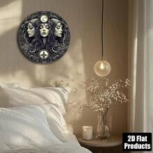 2D Flat, 1pc Iron Printed Flat Design 8 Inch, Hecate Witch Theme, Home Decor, Suitable For Bar Kitchen Cafe Home Room Office Decoration, Holiday Gift, Halloween, Pre-Drilled Holes, Style As Shown In Size Chart - Multicolor - View 6