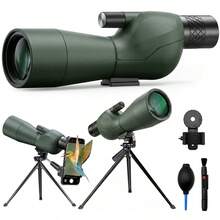 25-75x60 Spotting Scope For Hunting With Full Size Tripod, Phone Adapter Carrying Bag - Army Green - View 3