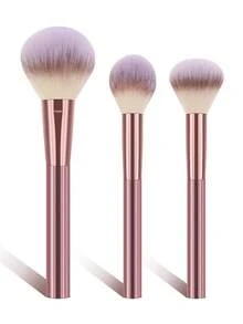 Set de 24 piezas de herramientas de maquillaje todo en uno color café y oro rosa, 15 piezas de brochas de maquillaje para rostro y ojos, almohadillas de esponja para el pulgar, borlas de polvo de terciopelo triangular, rizador de pestañas, limpiador de brochas de silicona y bolsa de lavado cosmética impermeable, kit de belleza portátil de viaje para principiantes de maquillaje - Multicolor - Ver 13