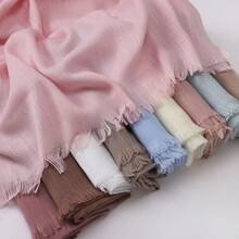 1PC New Minimalist Fashion Classic Versatile Sun Protection Soft Skin-Friendly Suitable For Daily Wear Multi-Function Polyester Material Bamboo Knot Pattern Tassel Rectangular Women's Scarf Headscarf Shawl Hijab Islamic Scarf Women Winter Scarf - Multicolor - View 2