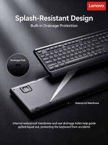 Lenovo Wireless Keyboard And Mouse Combo 2.4G Plug And Play Driver-Free Waterproof Splash-Resistant Chocolate Large Key Spacing Keyboard 3-Level Adjustable DPI Ergonomic Office Mouse - View 2