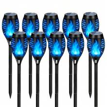 10 PCS - Solar Flame Lamps - Floor-Standing Lamps - Lawn Lamps - Outdoor Villa And Courtyard Lamps - Waterproof Square Garden Lamps - LED Landscape Lamps - 10PCS - 查看 14