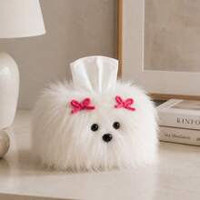 Cute Puppy Shaped Tissue Box, Girls' Tissue Box, Home Desktop Tissue Holder, Living Room Desktop Decor - Multicolor - View 2