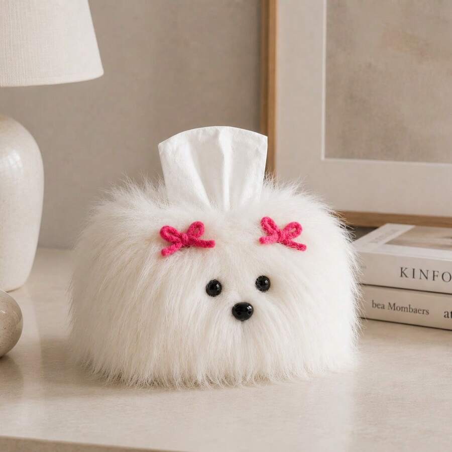 Cute Puppy Shaped Tissue Box, Girls' Tissue Box, Home Desktop Tissue Holder, Living Room Desktop Decor