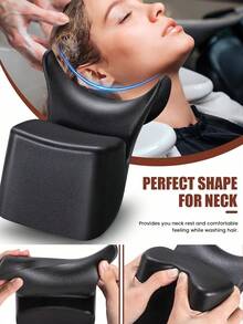 Neck Pillow For Hair Washing Station, Head Support Pillow, Wash Basin Tool, Suitable For Salon And Home Use. Non-Slip Silicone Wash Basin Neck Pad, Hair Washing Tool, Suitable For Salon And Spa Center. - Black - View 1