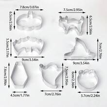 Halloween Cookie Cutter Set, 3/5/7pcs Stainless Steel Skull, Bat, Candy Corn, Pumpkin, Ghost Cookie Cutting Shapes. Suitable For Holiday Party Decoration, Perfect For Cutting Soft Candy, Cheese, Soft Fruit, Pancakes, Soap And Handmade Clay. Reusable. - View 11