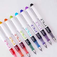 8pcs Quick-Dry Fine Tip Plastic Pens With Removable Caps, Pointed Design, Disposable Direct-Fill Ink Pens, Suitable For Back To School Season - Multiple Styles - View 6