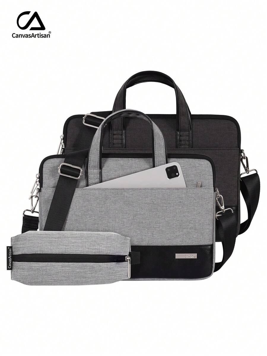 canvas artisan Fashion Polyester Laptop Sleeve With Handle Shockproof Laptop Bag Compatible With MacBook HP Matebook