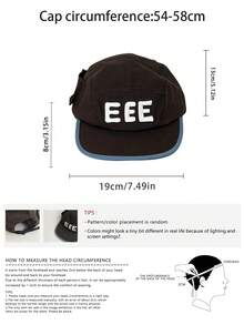 Soft Top Flat Bill Hat Colorblock Vintage Skateboard 5-Panel Cap Women Camouflage Flat Brim Hat BiteBerry Original New American Letter Contrast Color Corduroy Plaid Baseball Cap Couple Fashion Simple Casual Versatile Sun Protection Baseball Cap Outdoor Street Skater Hippie Chicks Style Hat - Multicolor - View 12