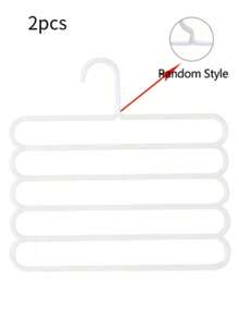 (2/4/5/10pcs) Closet Storage Hanger, Plastic 5-Tier Scarf Rack, Optional Upgraded Thickened Version, More Sturdy And Durable, Closet Pants Hanger, Scarf And Tie Storage Rack - White - View 11