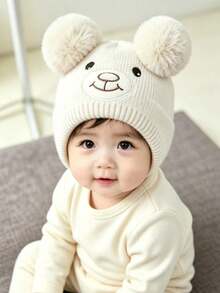 Gorro de punto con orejeras de dibujos animados lindos para niños unisex, otoño/invierno, gorro de lana para bebé y niño pequeño - Multicolor - Ver 3