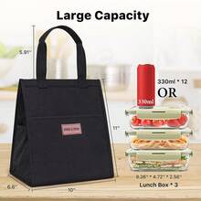 1 Pc Large Capacity Leakproof Insulated Handheld Oxford Cloth Cooler Lunch Tote Bag For Commute & Picnic - Multicolor - View 7