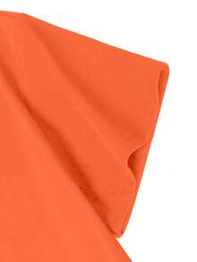 [Halloween] Tween Girl Print Pullover Short-Sleeve Cotton T-Shirt, Student And Young Children's Clothing, Summer Outfit Tops For Kids - Orange - View 7