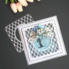 1件創意金屬網格切割模具,適用於剪貼簿與手工藝品,DIY壓花模板,手工卡片與禮品卡製作工具 - 網格 - 查看 6