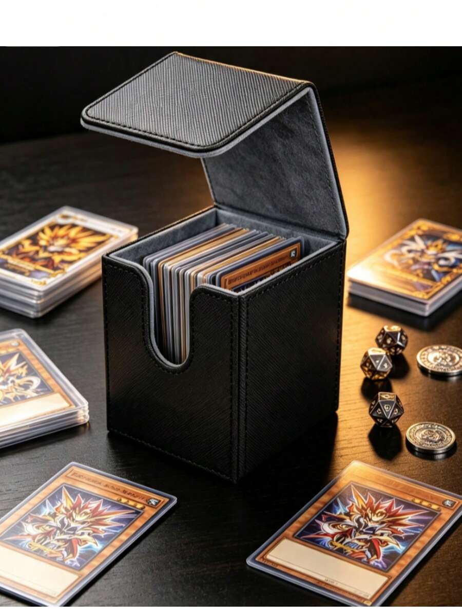 1 pieza Caja de almacenamiento de tarjetas apilable, soporte de tarjetas cuadrado portátil, organizador de tarjetas de intercambio con inserción vertical, diseño apilable, plástico duradero, gran capacidad, a prueba de polvo, adecuado para juegos de mesa, colección de tarjetas, hogar, viajes - Multicolor - Ver 1