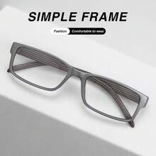 4pcs Classic Rectangular Frame Reading Glasses, Matte Frame Design, Suitable For Daily Work Reading , Family Value Pack - 2 Silver Grey + 2 Brown - View 7