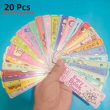10/20/40Pcs Cute Cartoon Bookmarks Creative High Appearance Level Page Markers Unique Reading Tags Lovely Book Marking Accessories For Reading Journal Supplies,Random Pattern - Multicolor - View 10
