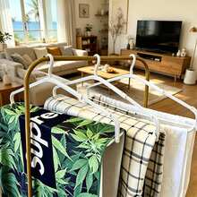 3pcs Set (1pc Retractable & Foldable Towel Rack + 2pcs Adhesive Hooks) Rotating Drying Rack, Space-Saving, Thickened & Widened, High-Quality Anti-Deformation Material, Suitable For Towels, Large Bath Towels, Bed Sheets - Multicolor - View 4