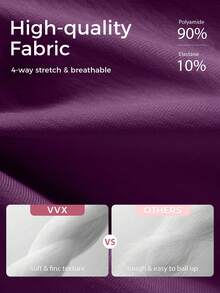 VVX 女款兩件式運動套裝 細肩帶運動背心可拆式胸墊可調式肩帶 & 高腰收腹瑜伽緊身褲 夏季 - Bold Plum - 查看 5