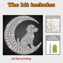 New Pearl Painting Moon And Puppy Pattern Pearl Decor Painting 5D DIY Pearl Painting Kit Suitable For Home Wall Decor Art, Perfect For Various Holiday Gifts, Helps Relieve Stress, Convey Warm Blessings Ideal Handmade Gift Unframed - View 5