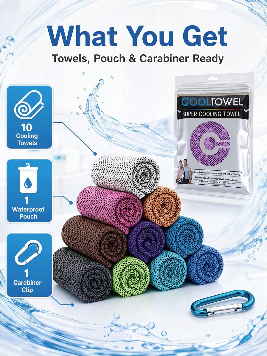 Extra Large Quick Cooling Sports Towel, Instant Chill Cold Towel, Portable Quick Dry Breathable Mesh Sweat Towel With Storage Bag & Carabiner, Lightweight Soft Cooling Rag For Running Fitness Golf Gym Workout Outdoor Travel Summer Heat Relief