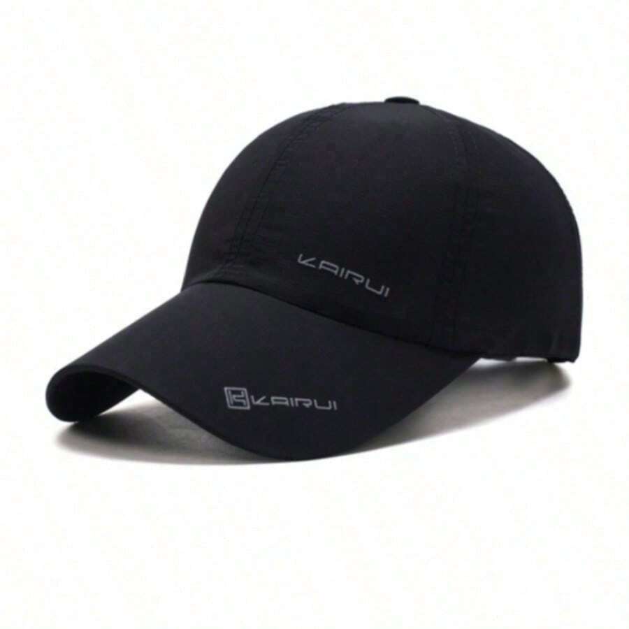 1pc Black Letter Embroidered Baseball Cap, Unisex Baseball Cap, Outdoor Casual Sun Hat - Multicolor - View 1
