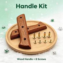 1 Set Wooden Handle, Kitchen Knife Replacement Handle Set, With 4 Pairs Of Locking Screws, Non-Slip Smooth Durable Wooden Handle, Home Old Knife Repair DIY Craft Gift Accessories, Secure Installation; Complete Set, Easy And Convenient Assembly - A - View 7