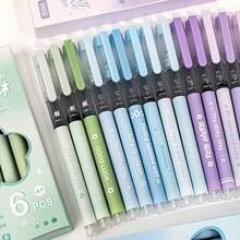 New Set 中性筆 快乾順滑莫蘭迪色系 直液式原子筆 0.5mm 不鏽鋼筆尖 學生考試練習筆 - 中性筆 - 查看 8