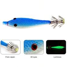 ANFS 1pc Glow Fishing Lure, Fluorescent Squid Fake Bait, Shrimp-Shaped Realistic Lure, Octopus Hook, Fishing Accessory - Multicolor - View 8