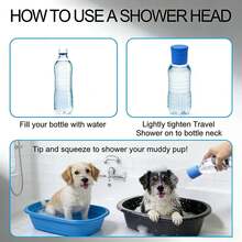 Portable Silicone Pet Shower Head Adapter, Adjustable Water Flow, Fits 16oz To 2L Plastic Soda Bottles, Multi-Function Nozzle, Suitable For Dog And Cat Bathing, Plant Watering, Gardening, Travel And Outdoor, Easy To Install, Lightweight And Washable, Sky Blue - Multicolor - View 9