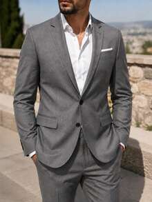 Men Plus Size Blazers - Grey - View 4