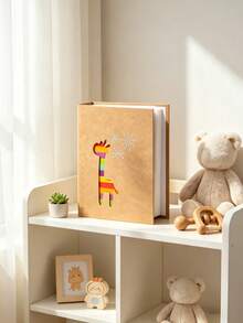 1pc Colorful Hollow Cowhide Paper Photo Album, Decorated With Giraffe, Whale, Eiffel Tower Patterns. Inner Pages Are Insertable White Pages, Can Hold 100 Large Size Laminated Photos (Size 10.16*15.24cm) - Multicolor - View 3