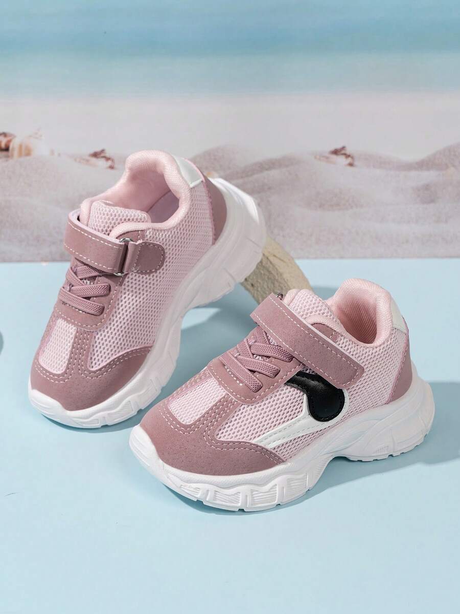 1 Pasang Sepatu Olahraga Kasual Anak-Anak Berbahan Jala, Bernapas, Modis, Ringan, Anti Selip, Cocok untuk Pemakaian Sehari-hari - Berwarna merah muda - View 1