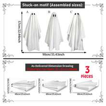 1pc/3pcs/Set Extra Large Halloween Ghost Mirror Window Decals, Suitable For Glass Windows, Halloween Window Stickers, School Home Office Party Supplies - Multicolor - View 9