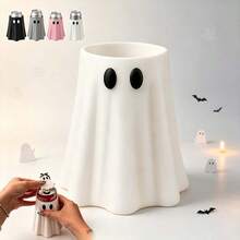 1pc Cute Ghost Design Beverage Can Cooler Sleeve, Flexible Fit For Multiple Can Sizes, Reusable Halloween Insulated Sleeve, Holiday Party Home Desktop Office Gathering Decoration Gift - White - View 9