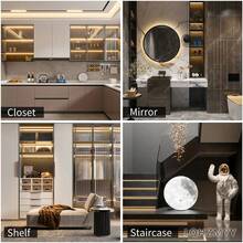 LQHZMYY 1pc Gesture Sensor LED Light Strip, With Hand Sweep Sensor Switch, No Touch Required, Gesture Wave To Light Up, Suitable For Kitchen Cabinet Lighting, Wardrobe Closet Sewing Machine Fill Light, Live Streaming Mirror Background TV Background Fill Light, Space Main Image, Christmas Holiday Decoration - Touchless Sensor - View 12
